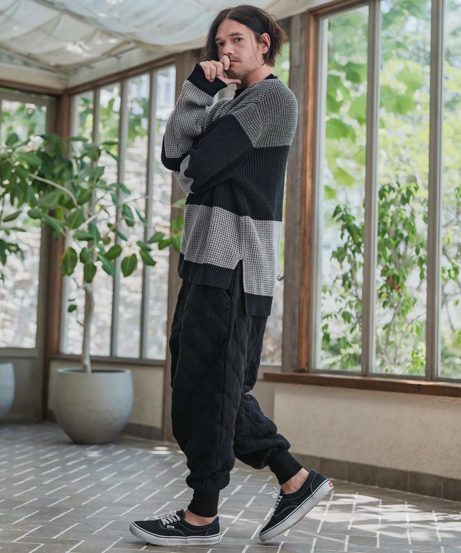 CAMBIO(カンビオ)】Wave Quilting Surrouel Pants キルティング