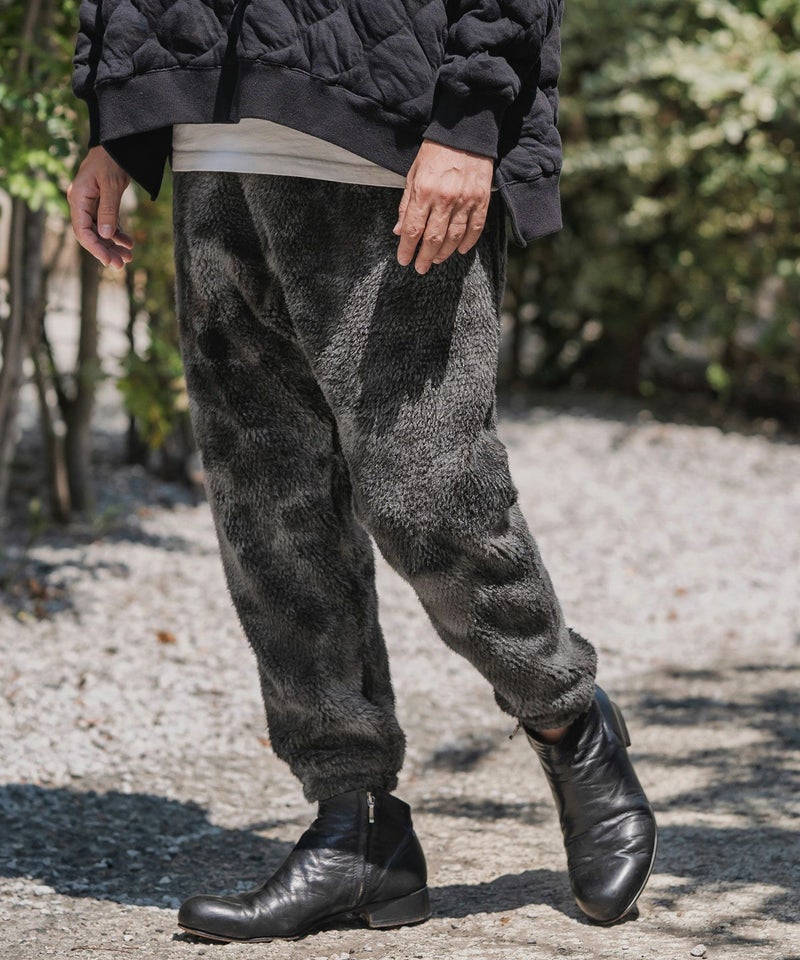 CAMBIO(カンビオ)】Monotone Marble Fake Fur Balloon Pants フェイク