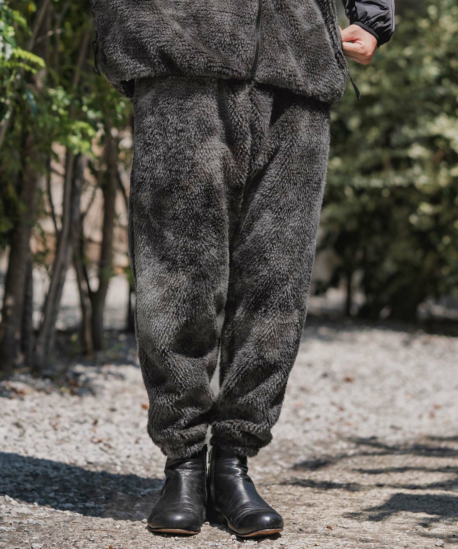 CAMBIO(カンビオ)】Monotone Marble Fake Fur Balloon Pants フェイク