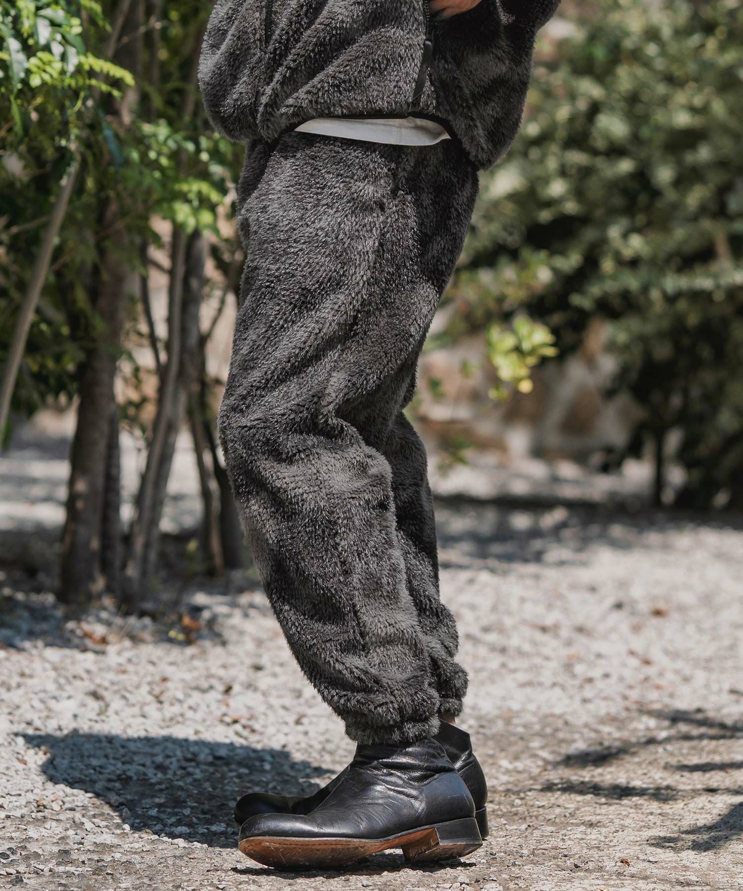 CAMBIO(カンビオ)】Monotone Marble Fake Fur Balloon Pants フェイク