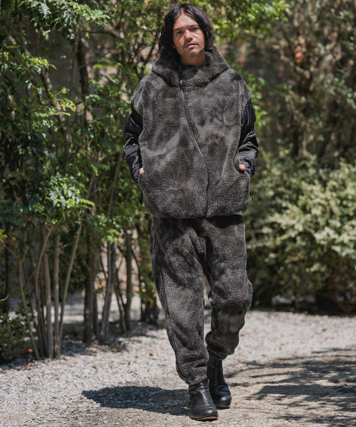 CAMBIO(カンビオ)】Monotone Marble Fake Fur Balloon Pants フェイク