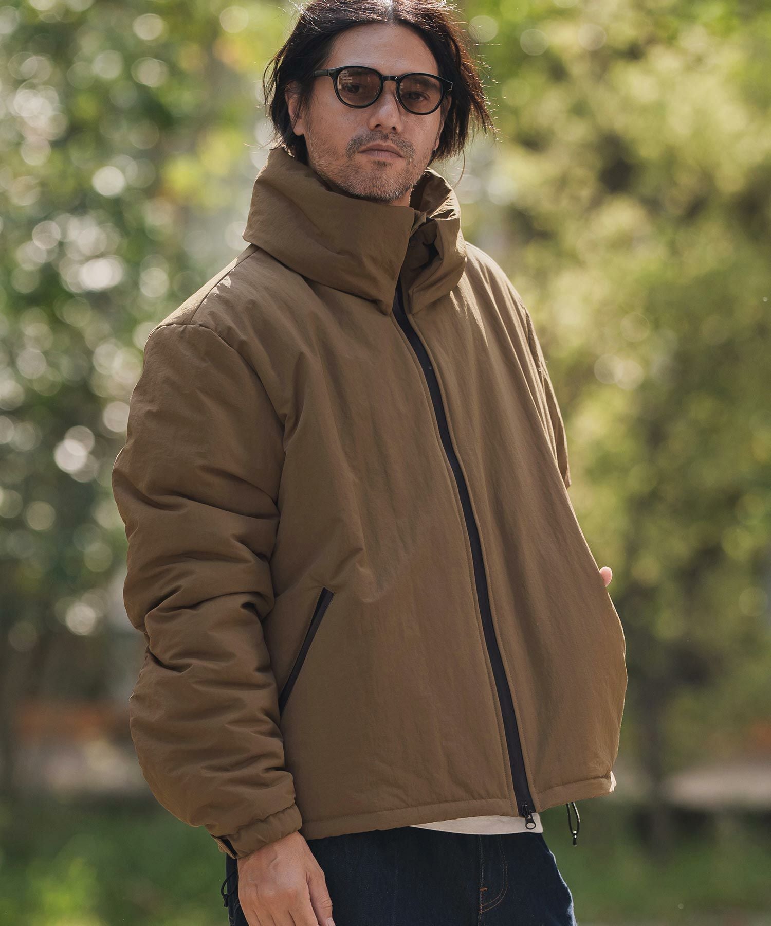 30%OFF【CAMBIO(カンビオ)】止水ZIPターンバックハイネック中綿