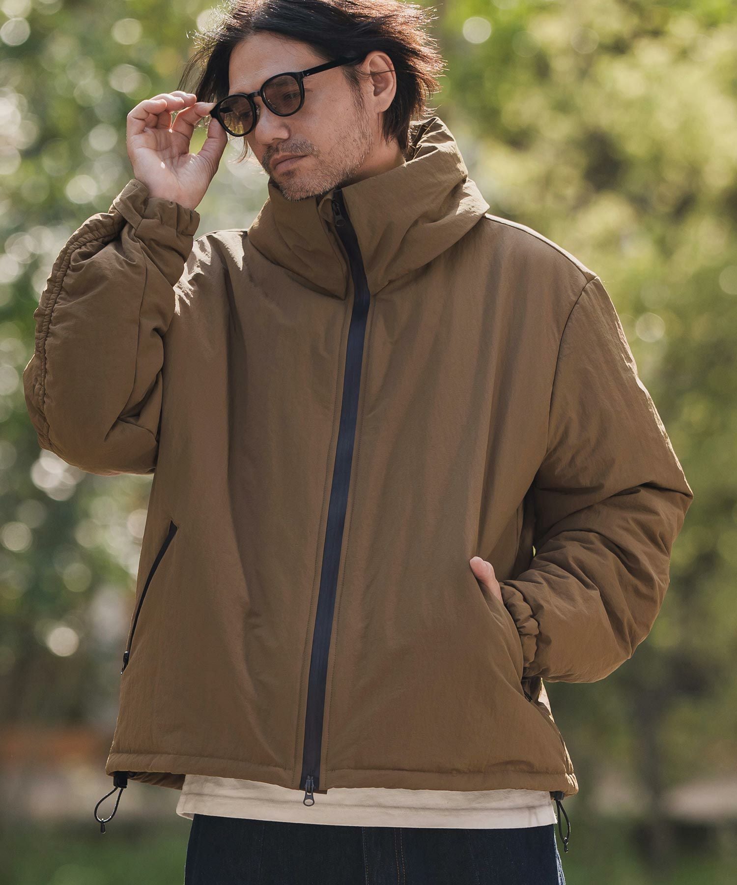 30%OFF【CAMBIO(カンビオ)】止水ZIPターンバックハイネック中綿