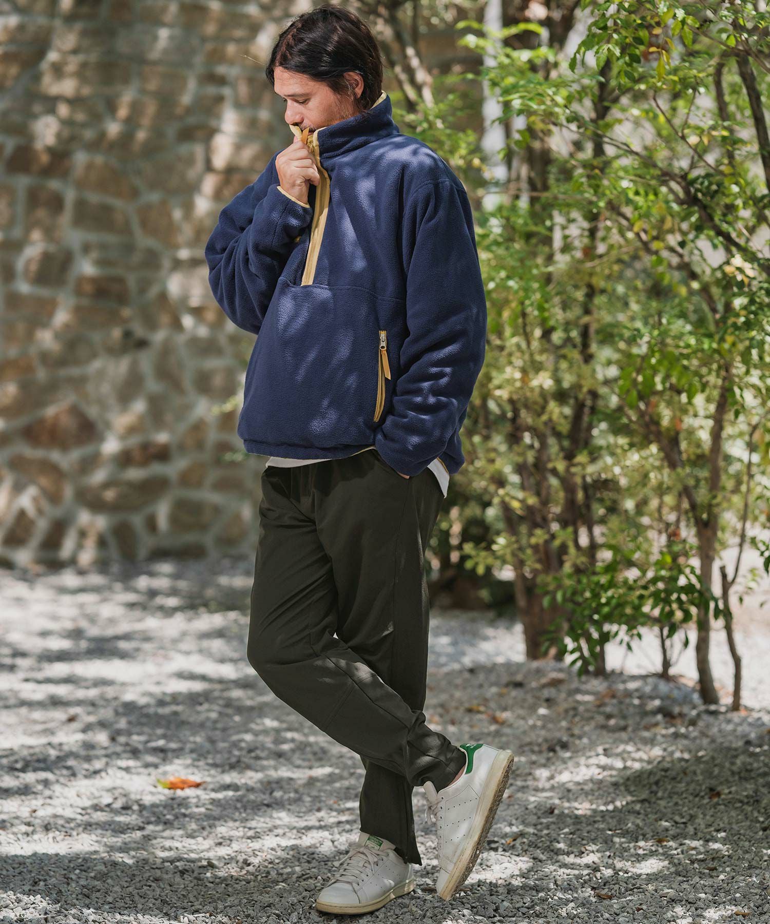 30%OFF【CAMBIO(カンビオ)】ナイロンストレッチ裾ZIPパンツ(HLCM0209