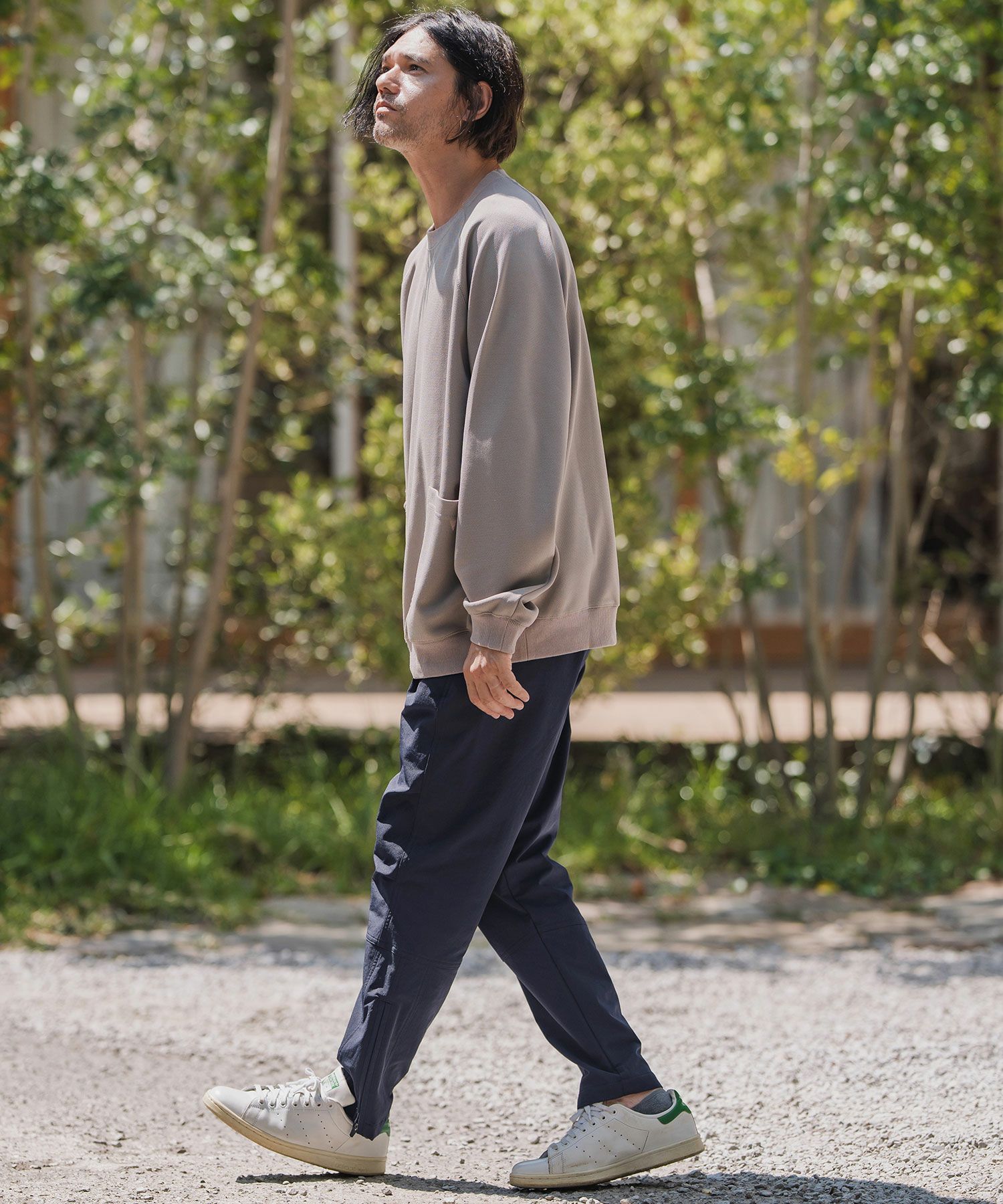 30%OFF【CAMBIO(カンビオ)】ナイロンストレッチ裾ZIPパンツ(HLCM0209