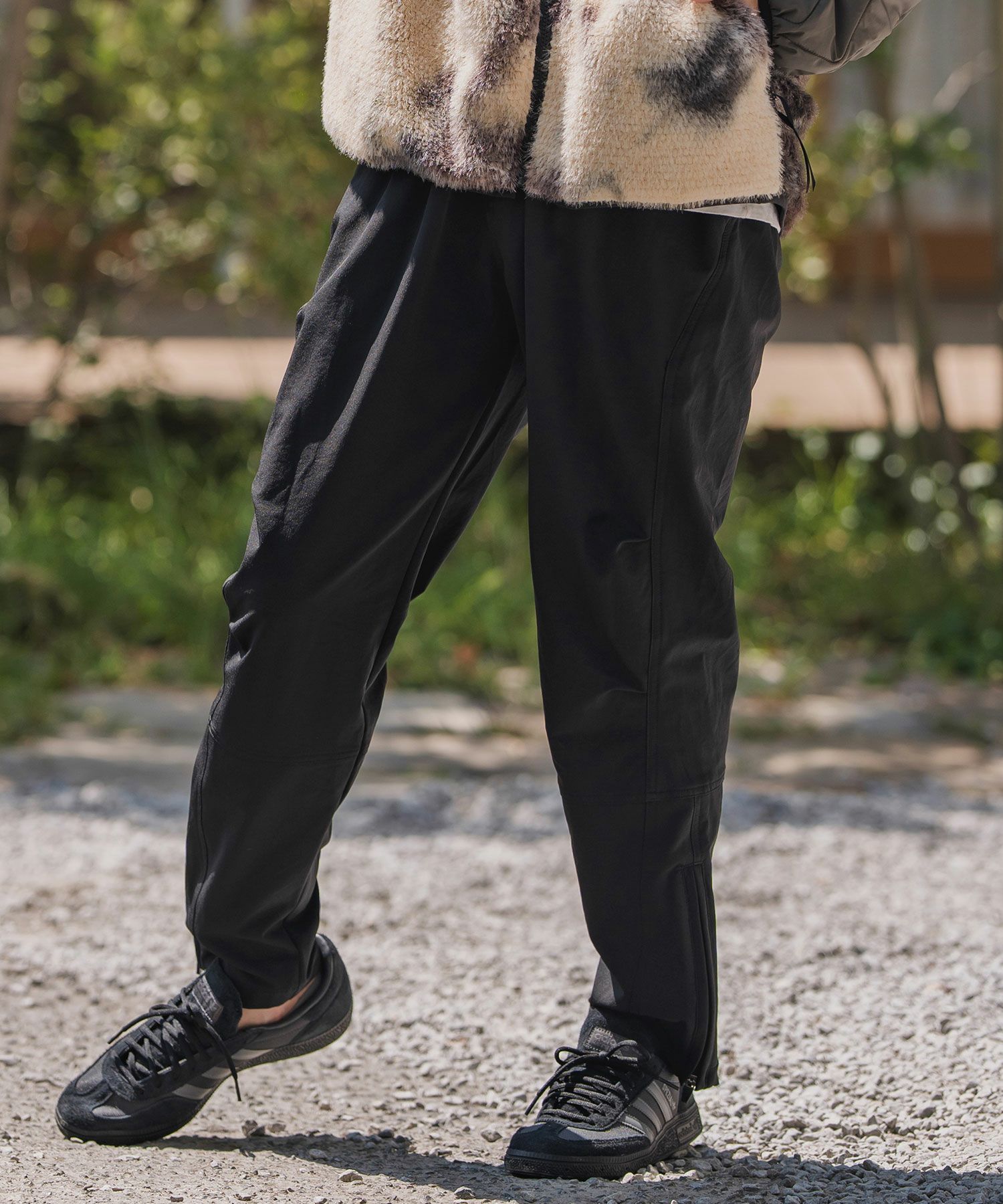 30%OFF【CAMBIO(カンビオ)】ナイロンストレッチ裾ZIPパンツ(HLCM0209