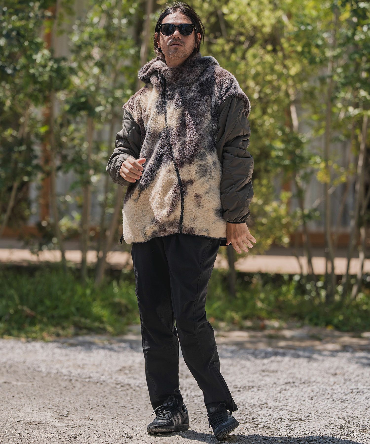 30%OFF【CAMBIO(カンビオ)】ナイロンストレッチ裾ZIPパンツ(HLCM0209