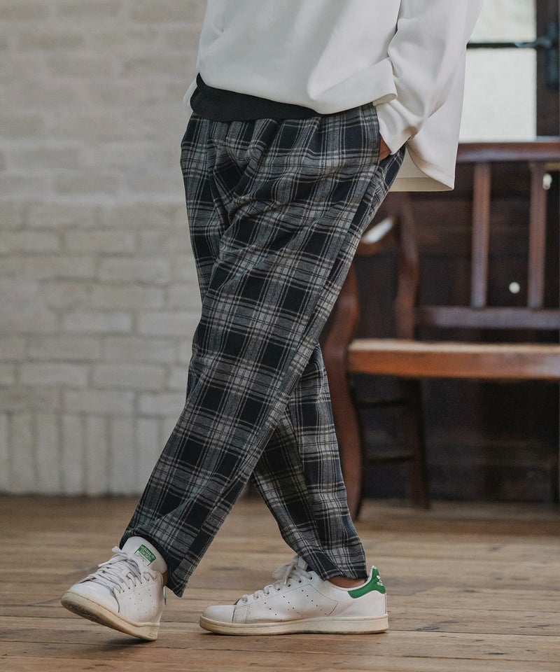 CAMBIO(カンビオ)】Check Ponti Tapered Pants テーパードパンツ 