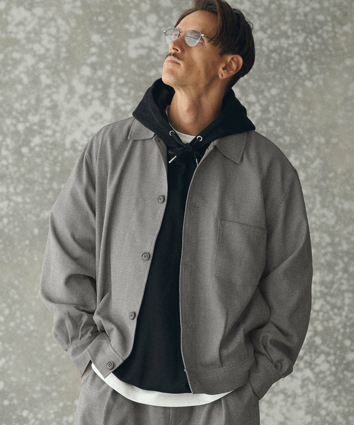 THEOREM(セオレム)】 Wool-like Sharky Worker Jacket ワーク THEOREM(セオレム)】 Wool-like Sharky Worker Jacket ワーク