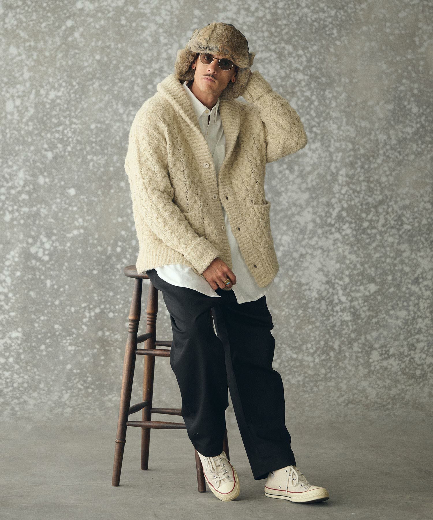 THEOREM(セオレム)】Rabbit Fur Flight Cap フライトキャップ(TRM25