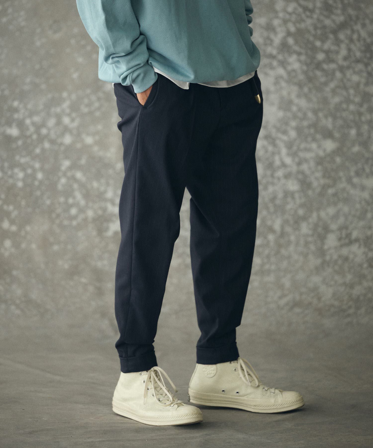THEOREM(セオレム)】 Turn up TR Stripe Tapered Pants ピンストライプ