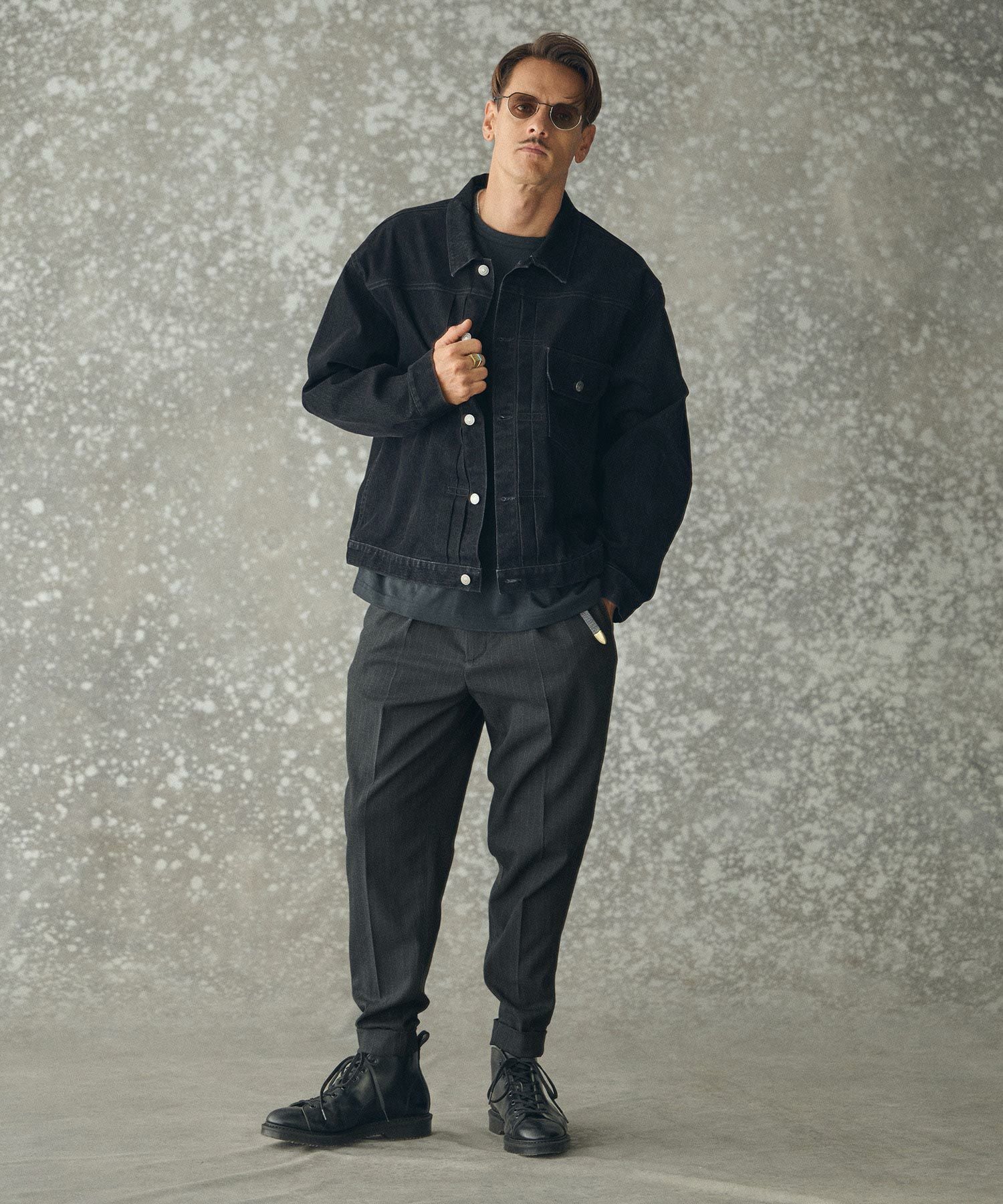 THEOREM(セオレム)】 Turn up TR Stripe Tapered Pants ピンストライプ