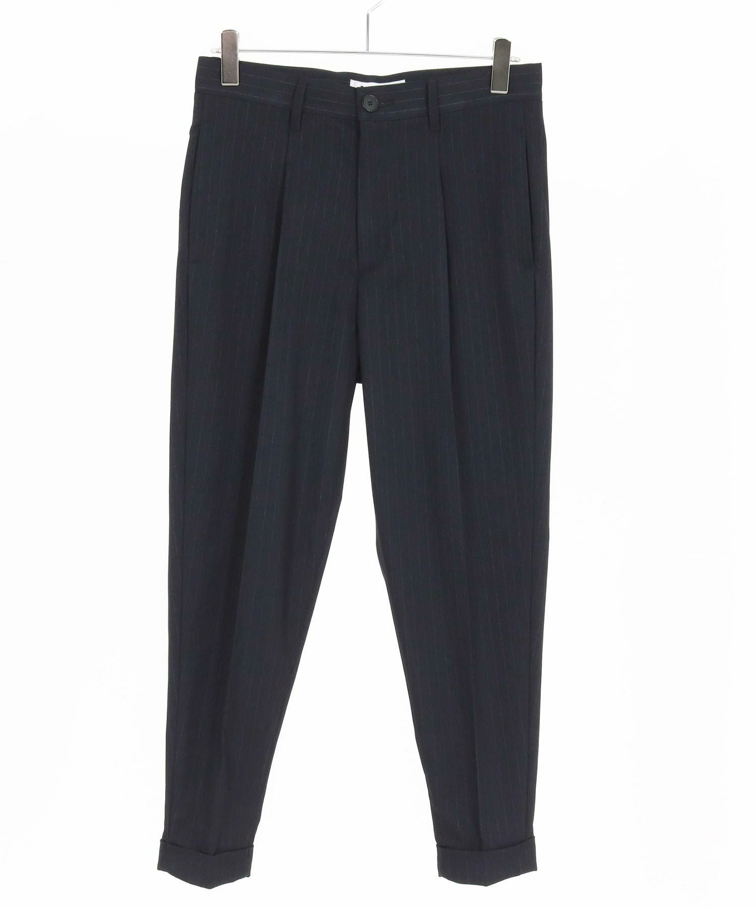 THEOREM(セオレム)】 Turn up TR Stripe Tapered Pants ピンストライプ