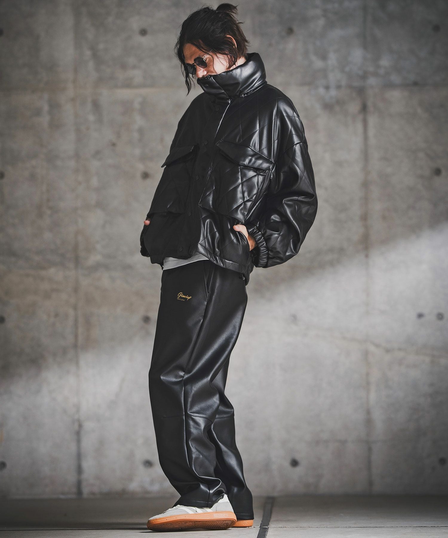 GLIMCLAP(グリムクラップ)】Synthetic Leather Straight-Leg Trousers