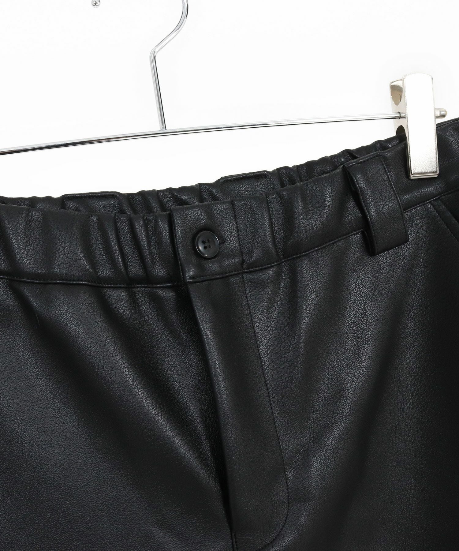 新品試着のみ数分使用GLIMCLAP Synthetic フェイクレザーパンツ GLIMCLAP(グリムクラップ)】Synthetic Leather Straight-Leg Trousers
