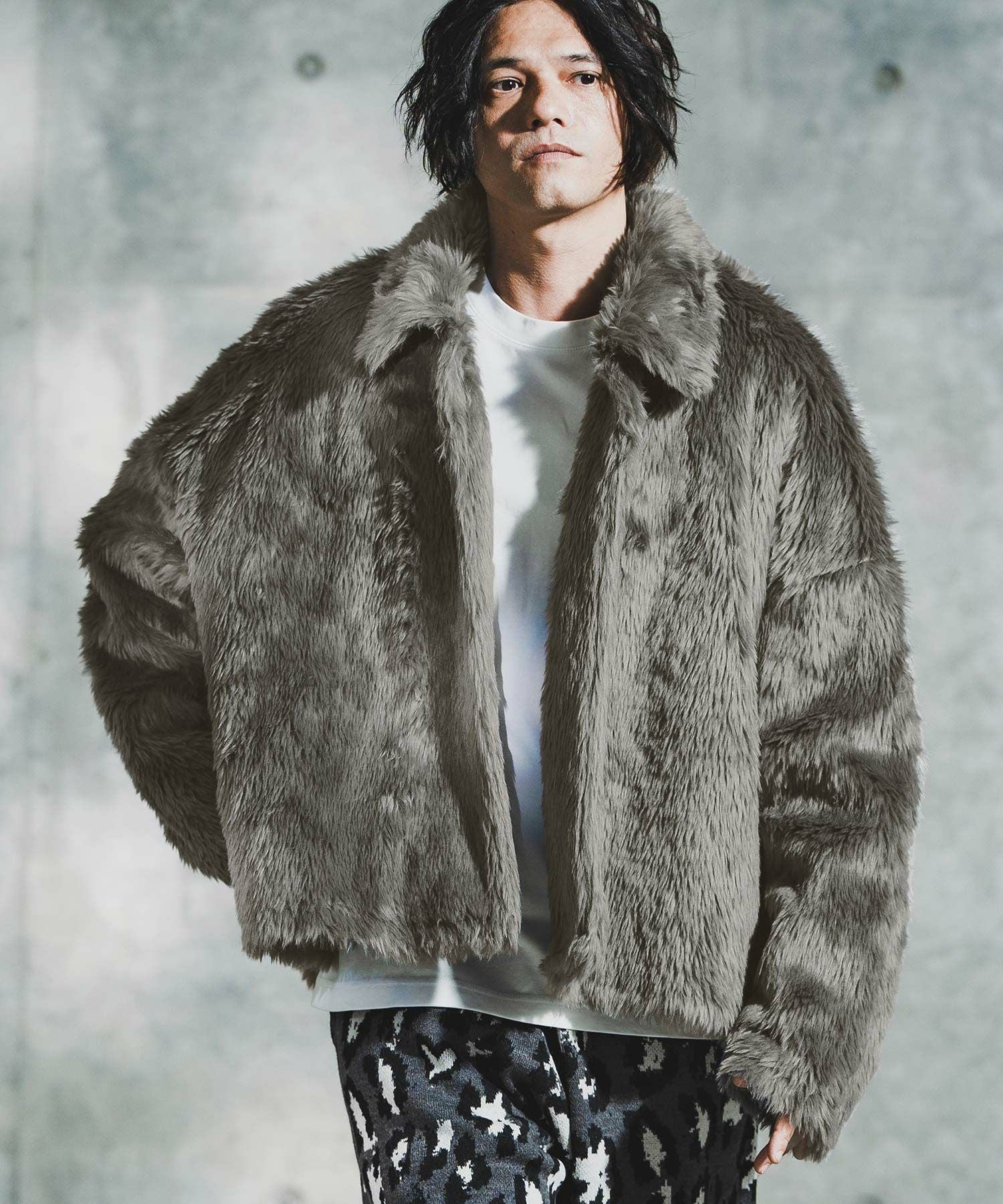 GLIMCLAP(グリムクラップ)】Shaggy Luxe Jacket フェイクファー