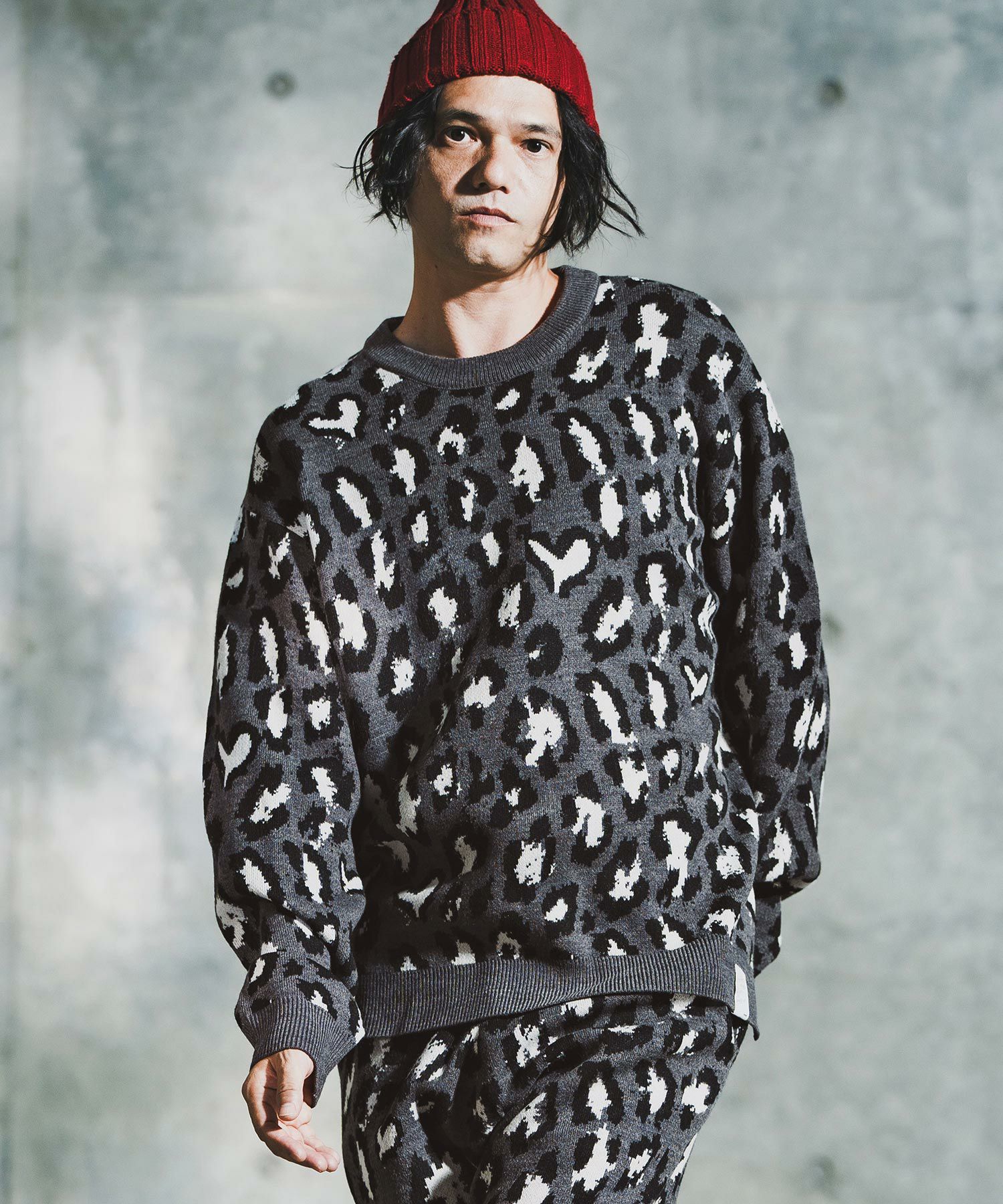 GLIMCLAP(グリムクラップ)】Illusionism Leopard Pattern Knit ニット