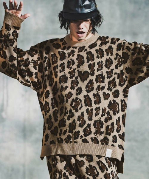 GLIMCLAP(グリムクラップ)】Illusionism Leopard Pattern Knit ニット 