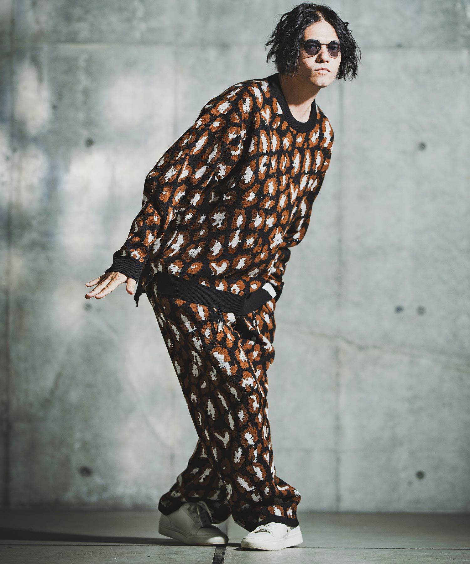 GLIMCLAP(グリムクラップ)】Illusionism Leopard Pattern Knit ニット