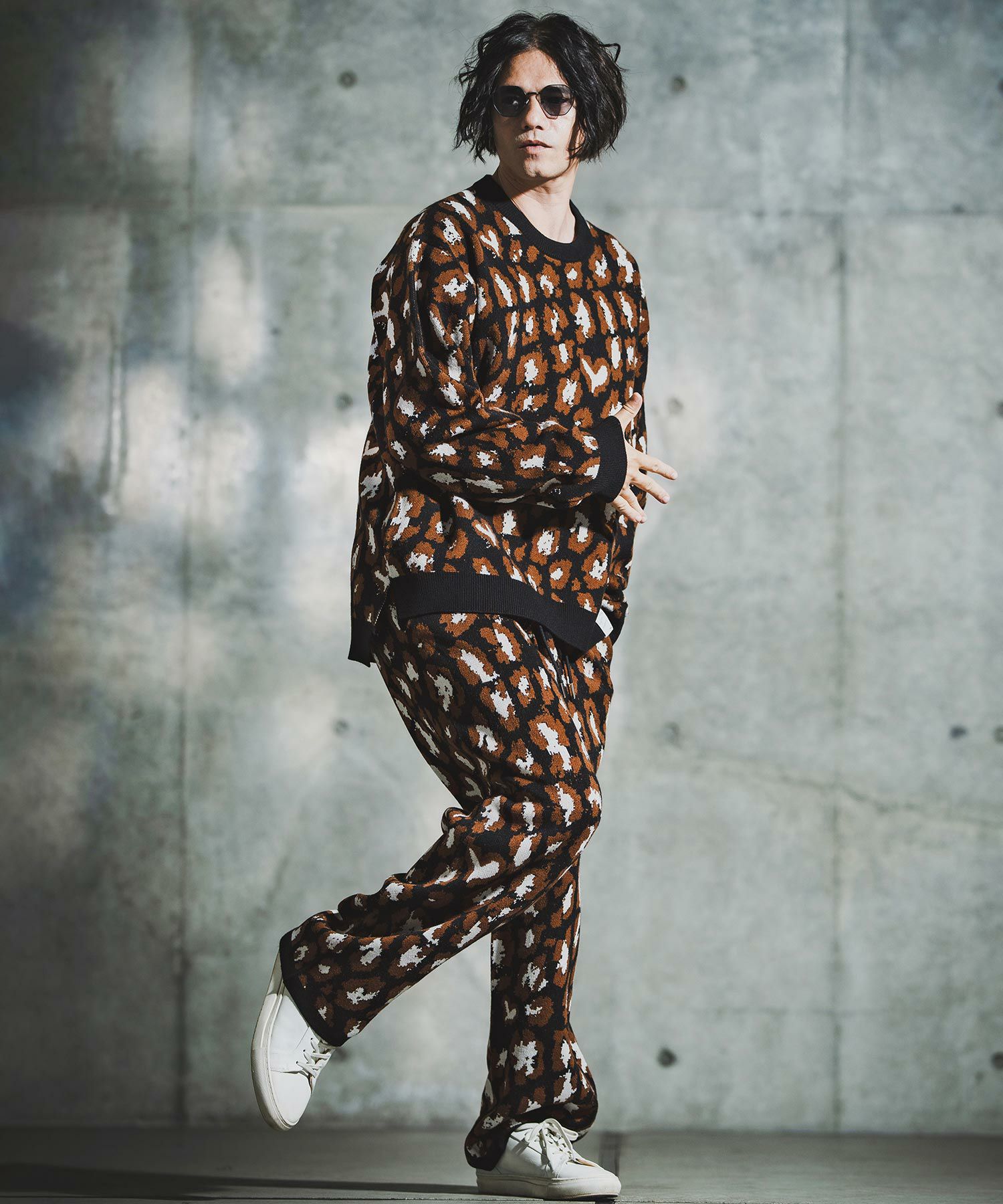 GLIMCLAP(グリムクラップ)】Illusionism Leopard Pattern Knit ニット