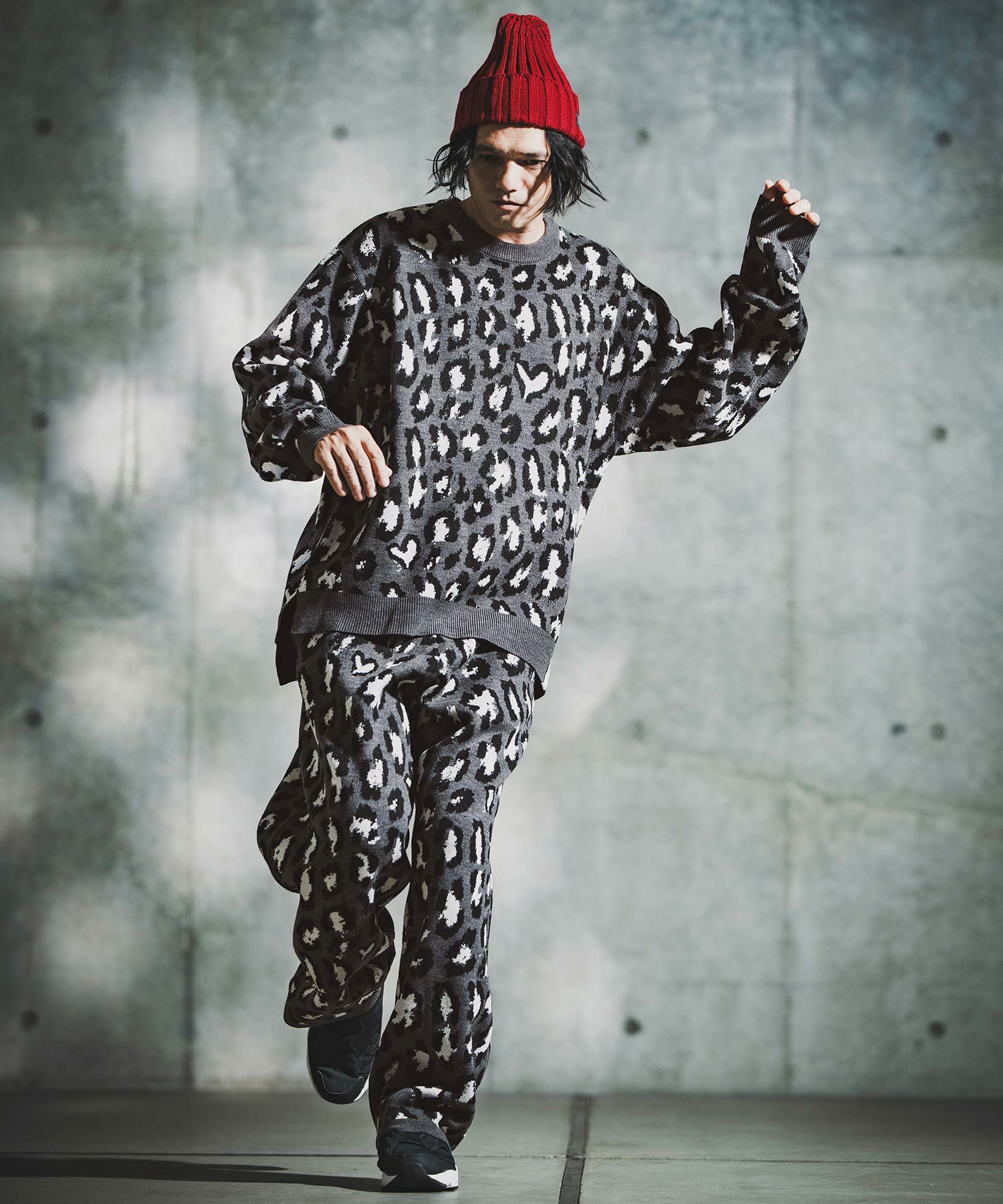 GLIMCLAP(グリムクラップ)】Illusionism Leopard Pattern Knit ニット