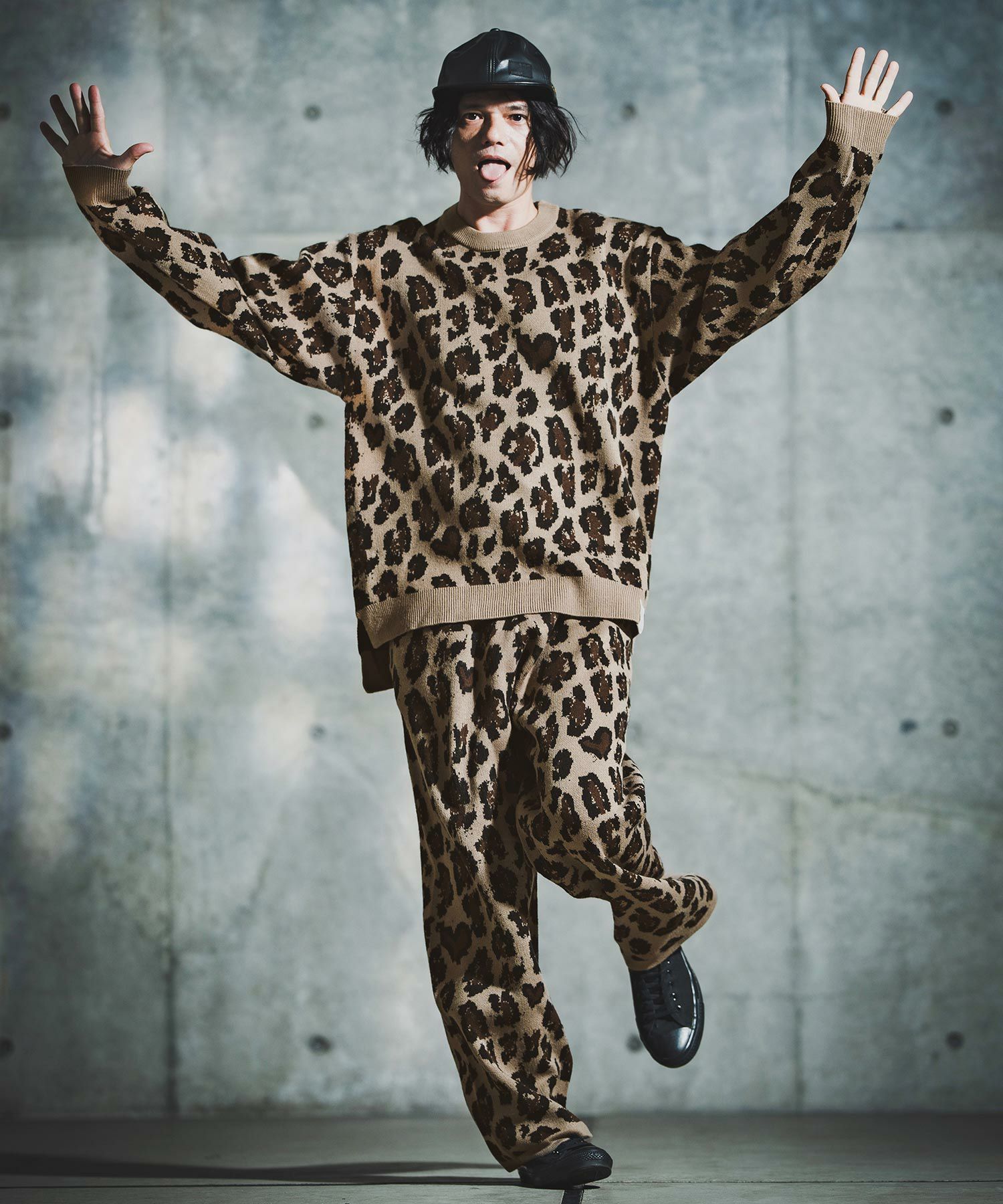 GLIMCLAP(グリムクラップ)】Illusionism Leopard Pattern Knit ニット