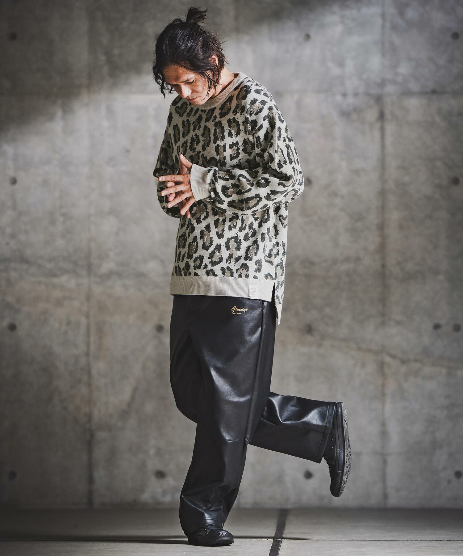 GLIMCLAP(グリムクラップ)】Illusionism Leopard Pattern Knit ニット