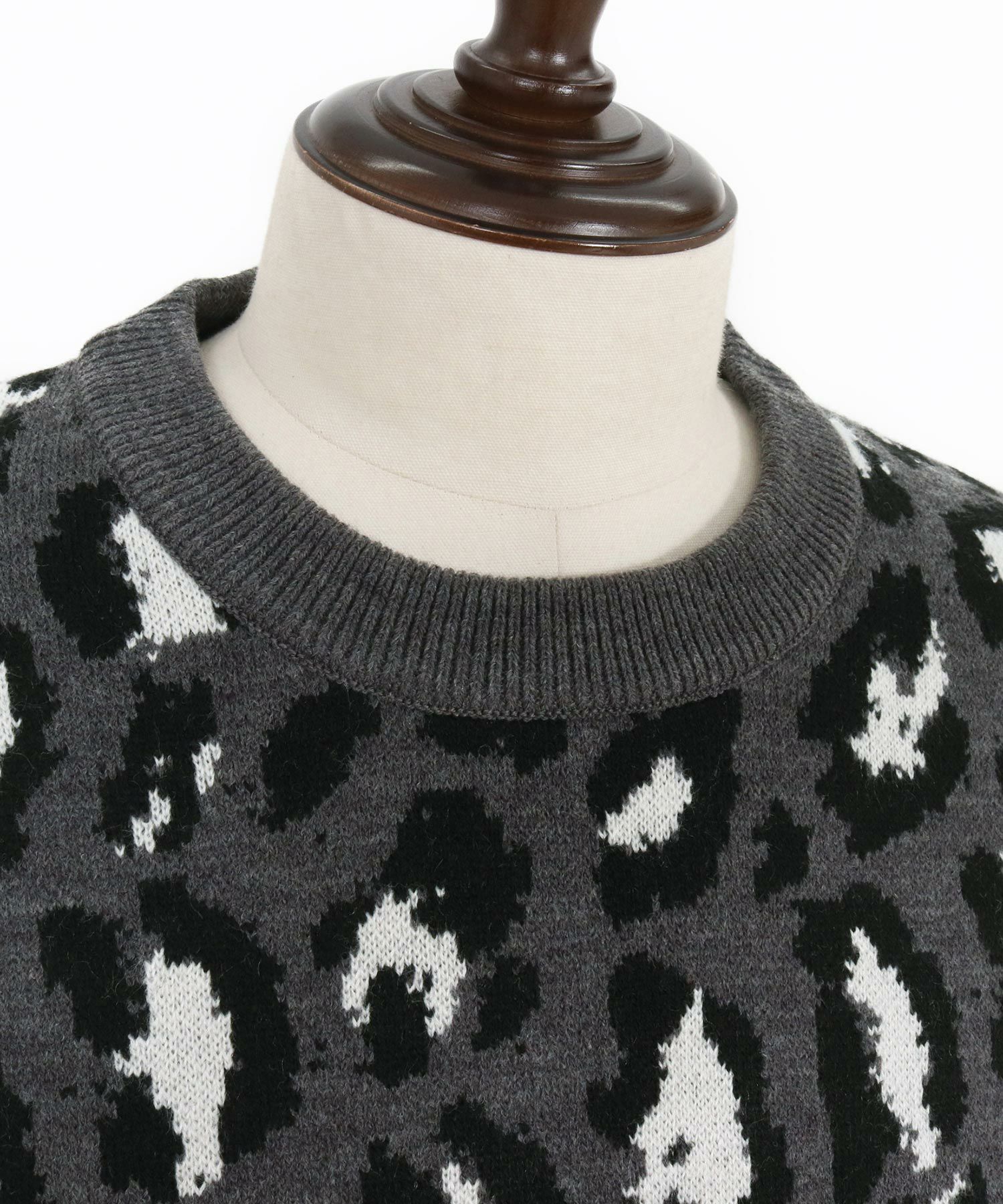 GLIMCLAP(グリムクラップ)】Illusionism Leopard Pattern Knit ニット