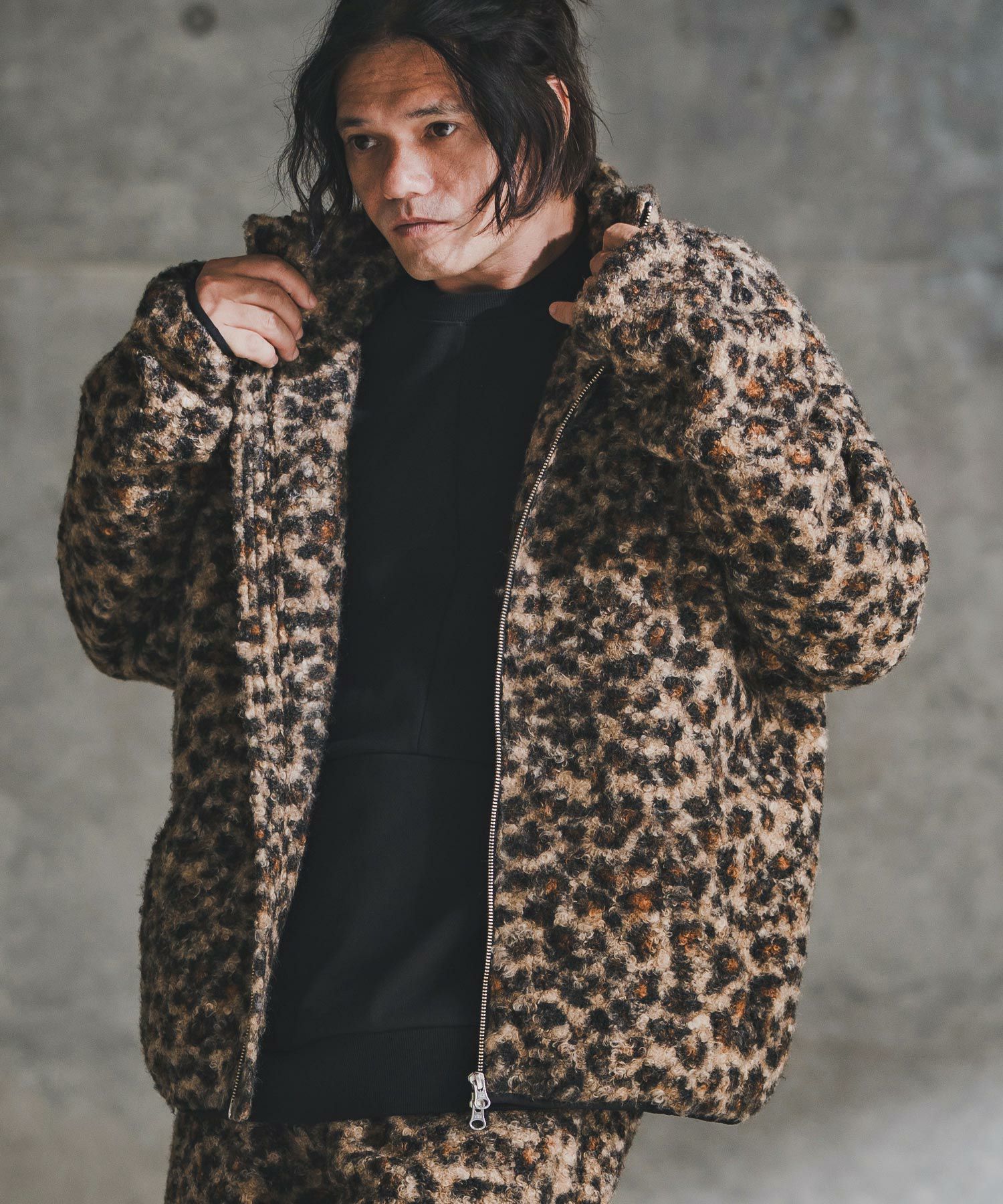 GLIMCLAP(グリムクラップ)】Fluffy Zip-Up Jacket - Poodle Faux Fur
