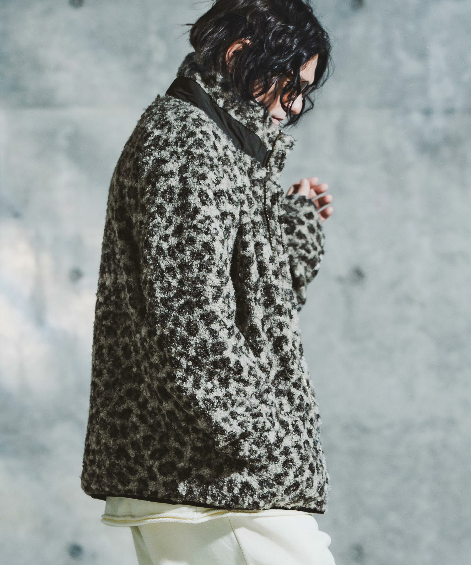GLIMCLAP(グリムクラップ)】Fluffy Zip-Up Jacket - Poodle Faux Fur
