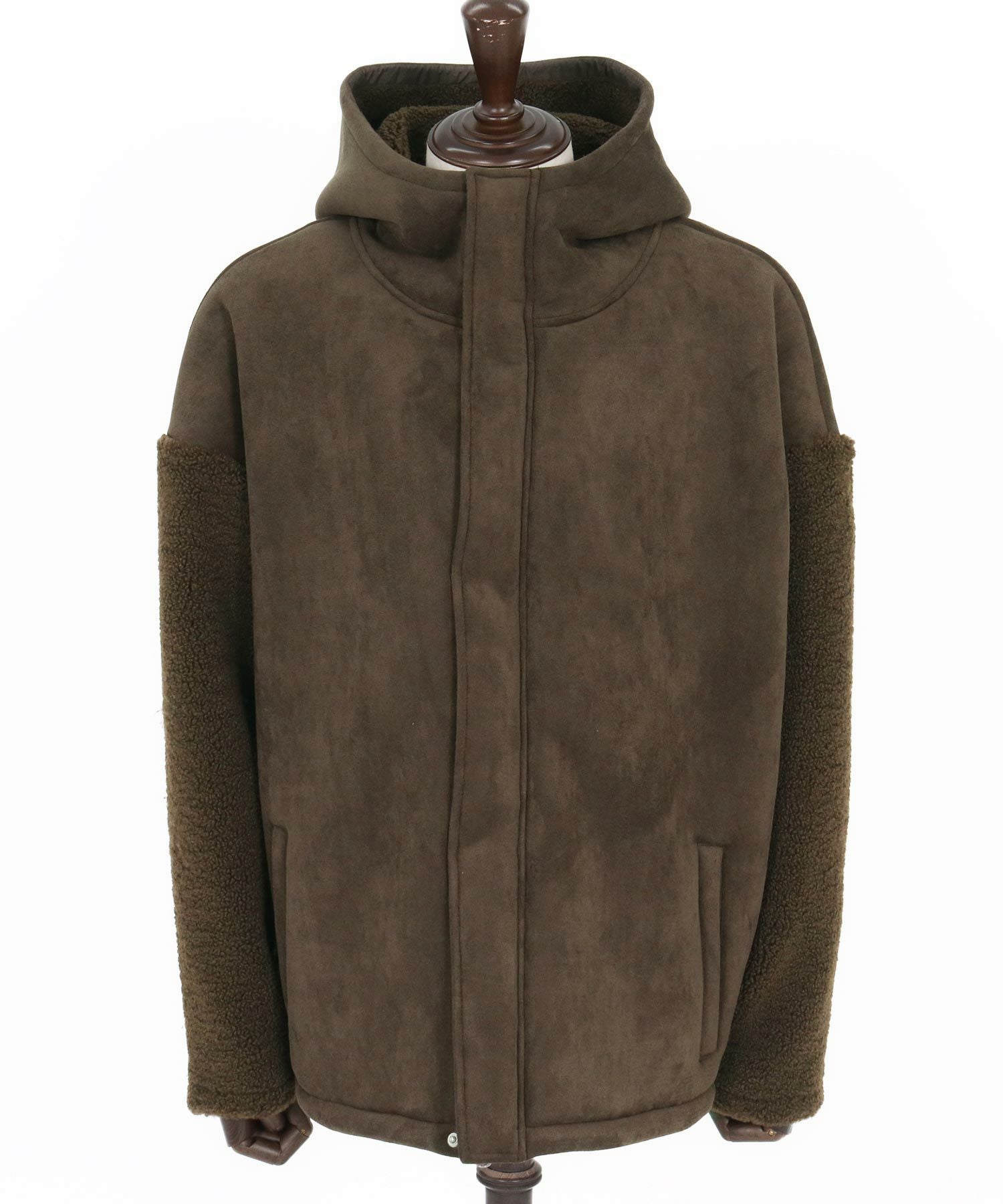 GLIMCLAP(グリムクラップ)】Boa & Mouton Panel Hoodie Jacket ボア