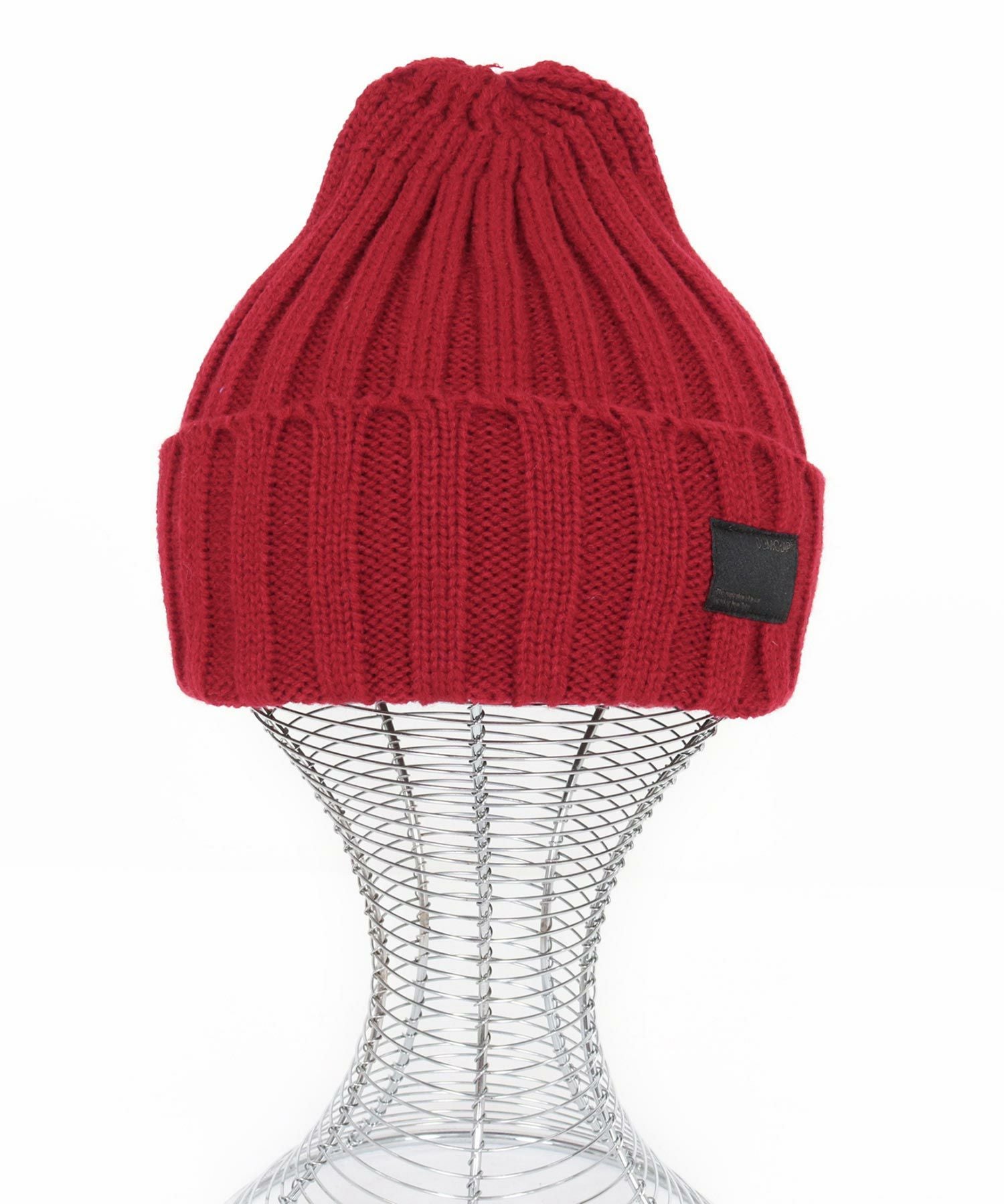 gingi新品未使用ワイン色 ニット帽 ネット付き GLIMCLAP(グリムクラップ)】Wide Rib Knit Beanie ニットビーニー(192