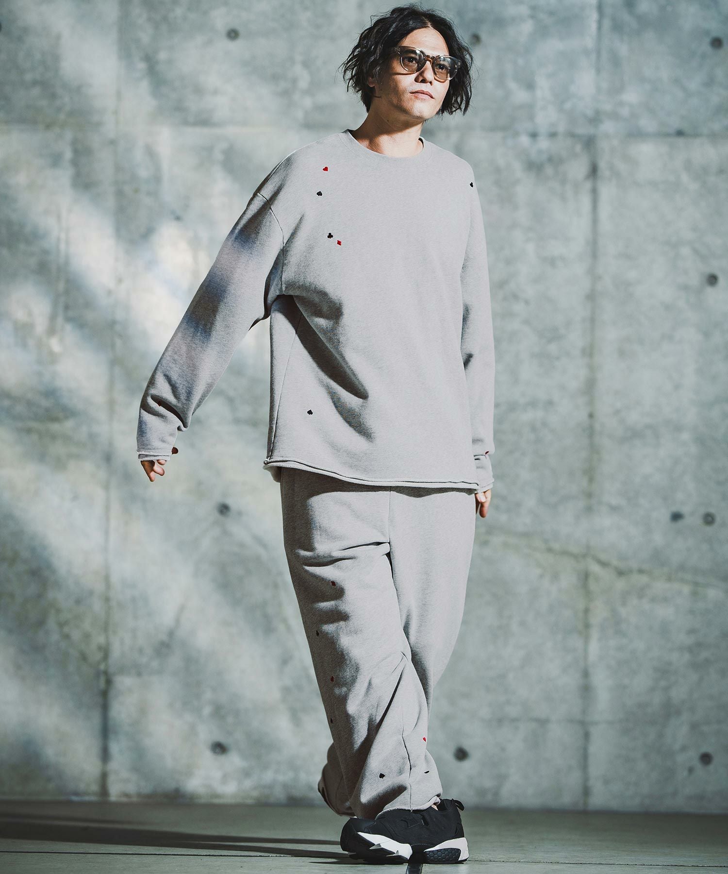 Sweat pants スウェット clel服 GLIMCLAP グリムクラップ Card Stitch