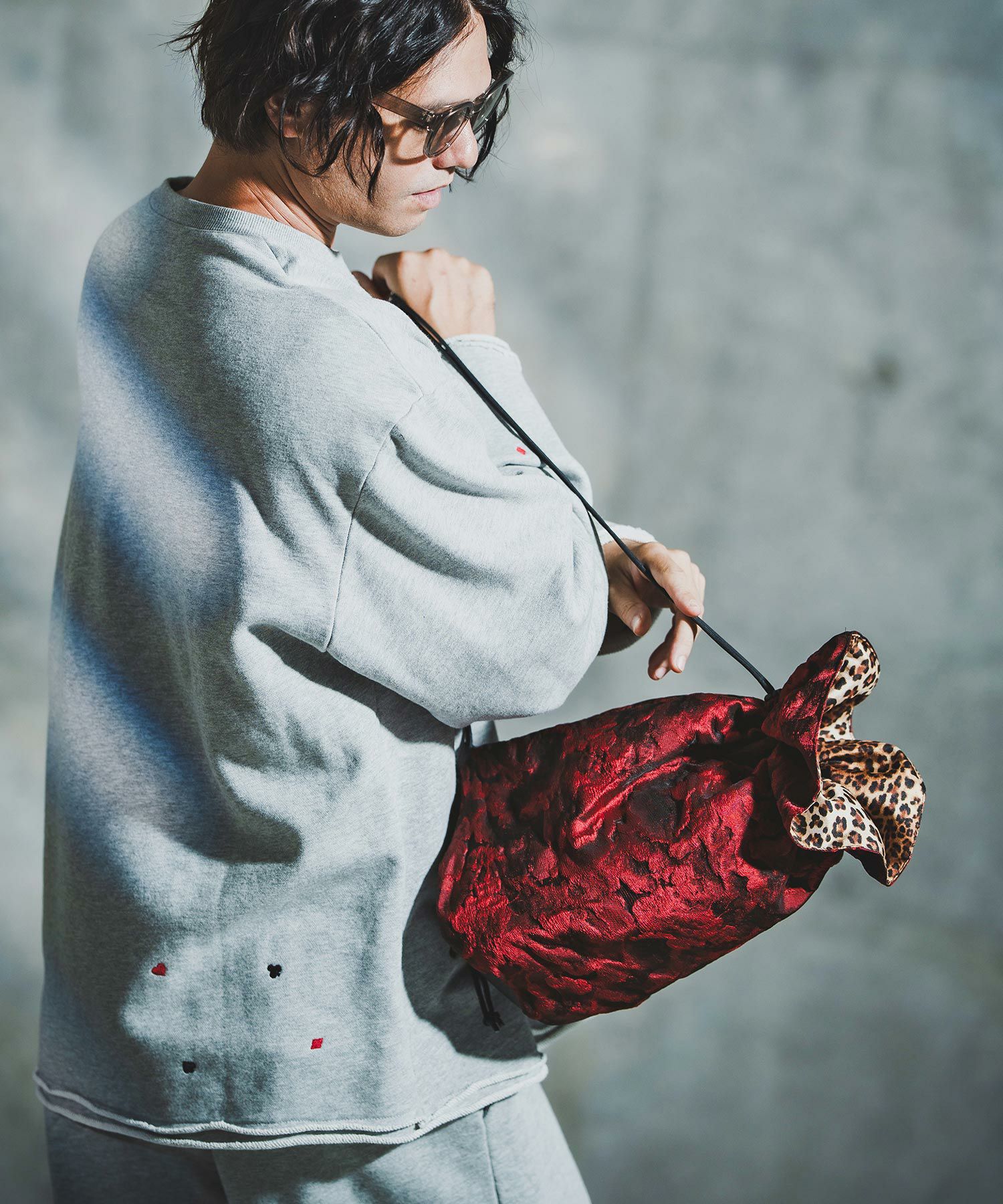 GLIMCLAP(グリムクラップ)】Botanical Jacquard Pouch Bag 巾着バッグ
