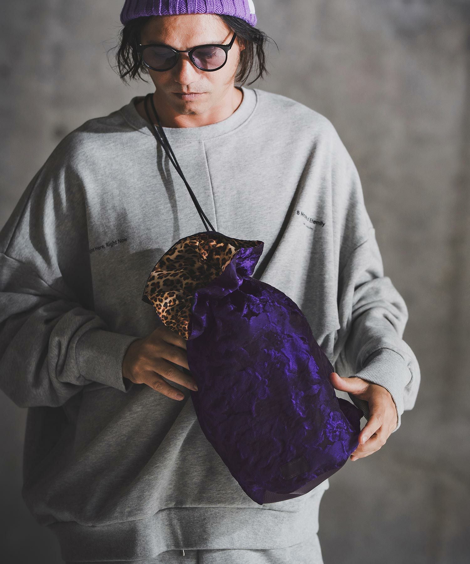 GLIMCLAP(グリムクラップ)】Botanical Jacquard Pouch Bag 巾着バッグ