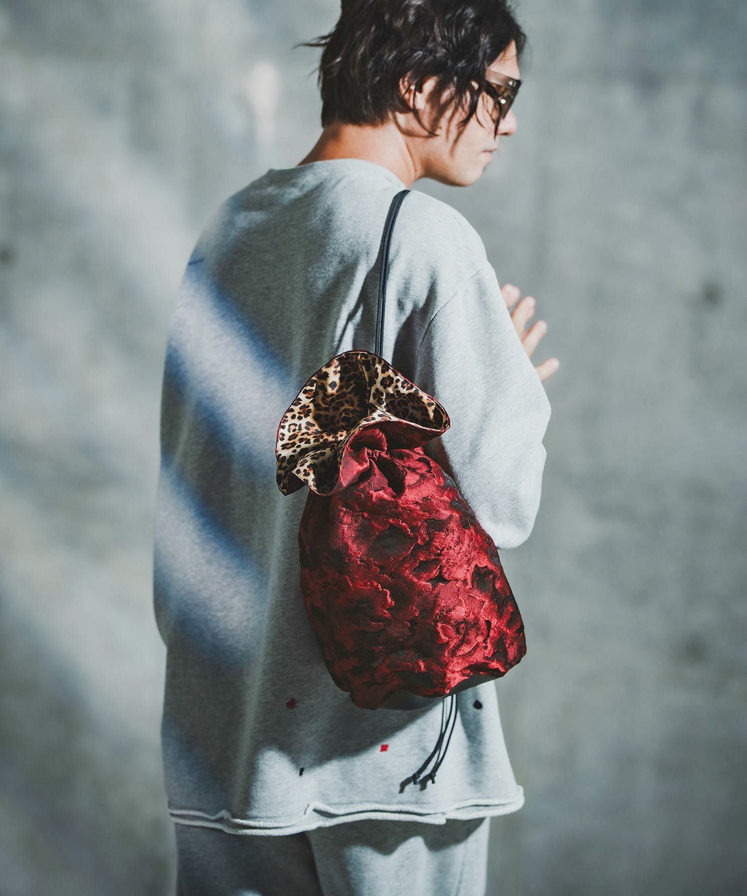 GLIMCLAP(グリムクラップ)】Botanical Jacquard Pouch Bag 巾着バッグ