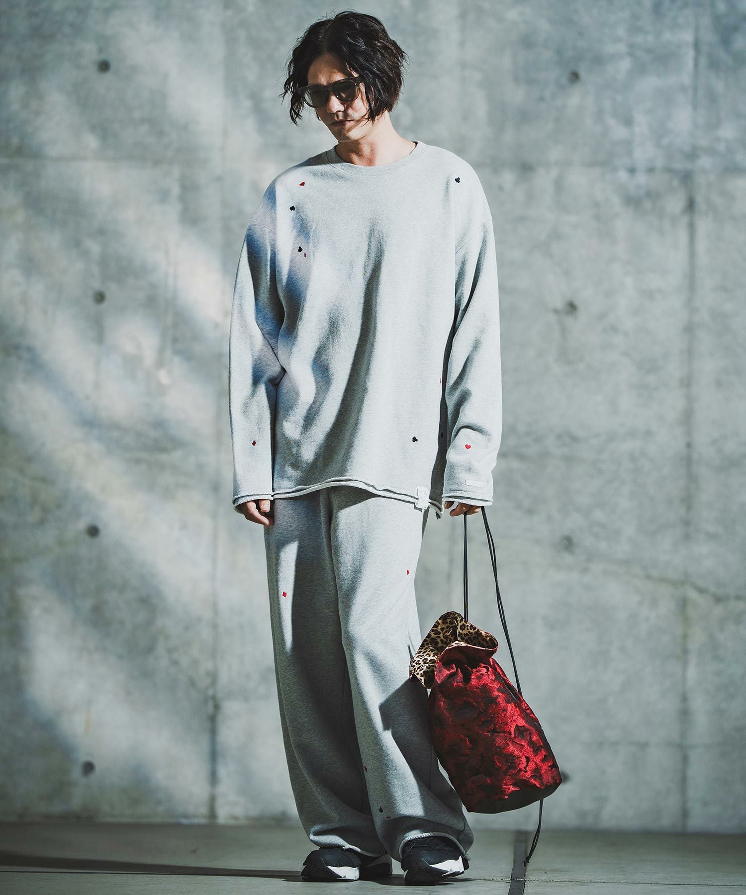巾着2つ GLIMCLAP(グリムクラップ)】Botanical Jacquard Pouch Bag 巾着バッグ