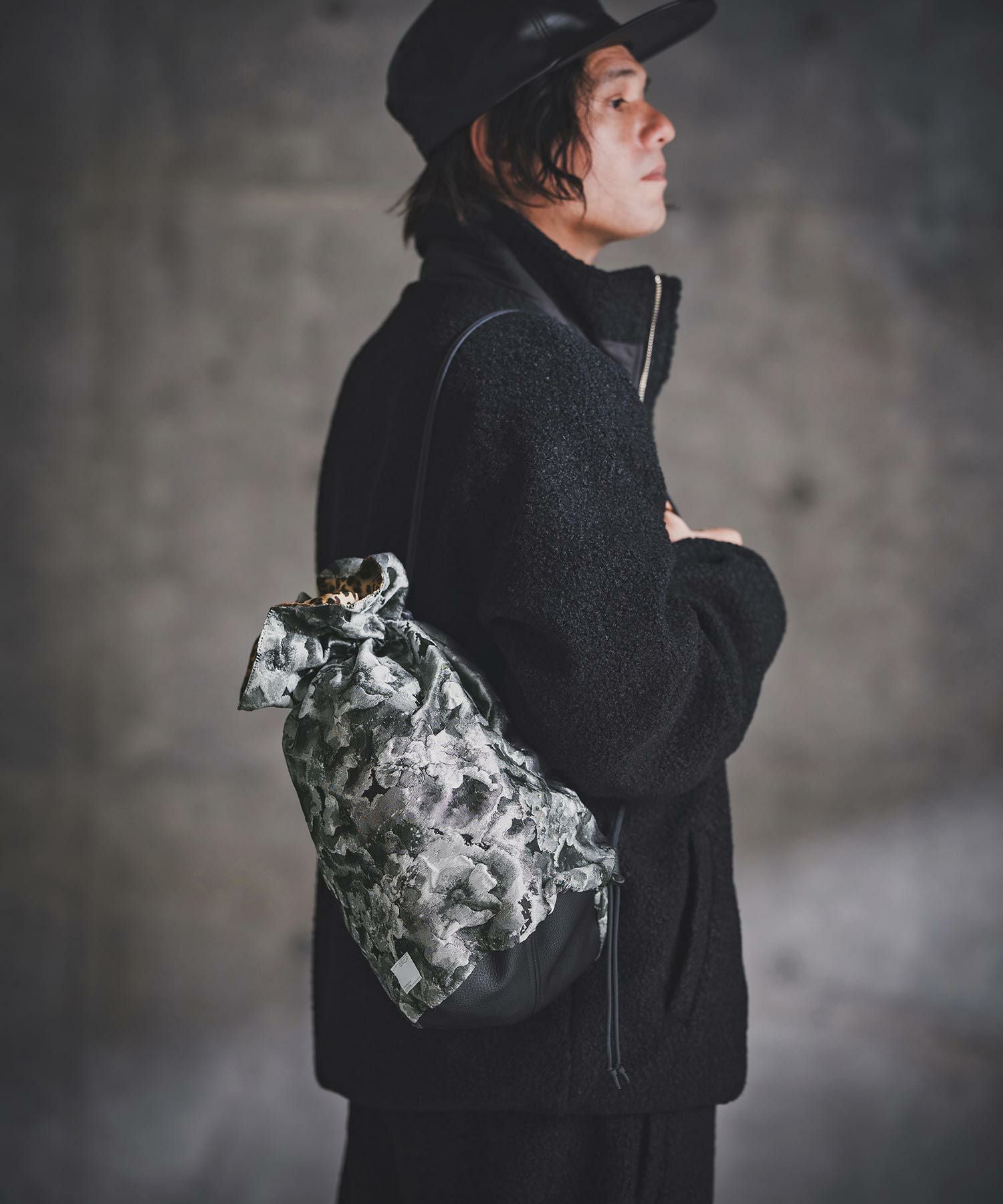 GLIMCLAP(グリムクラップ)】Botanical Jacquard Pouch Bag 巾着バッグ