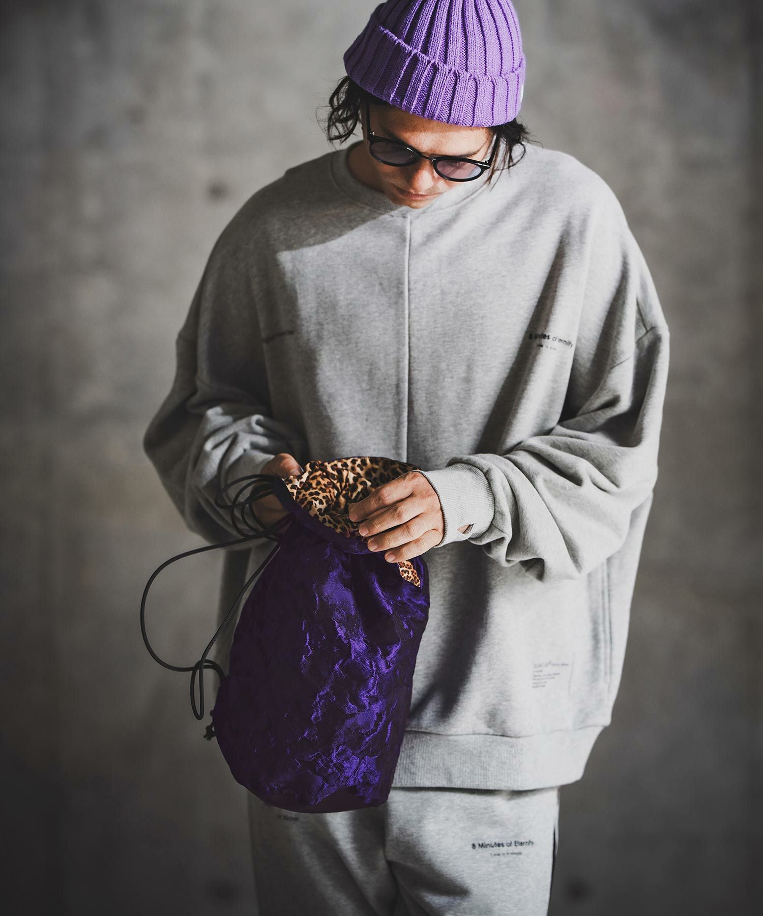 GLIMCLAP(グリムクラップ)】Botanical Jacquard Pouch Bag 巾着バッグ