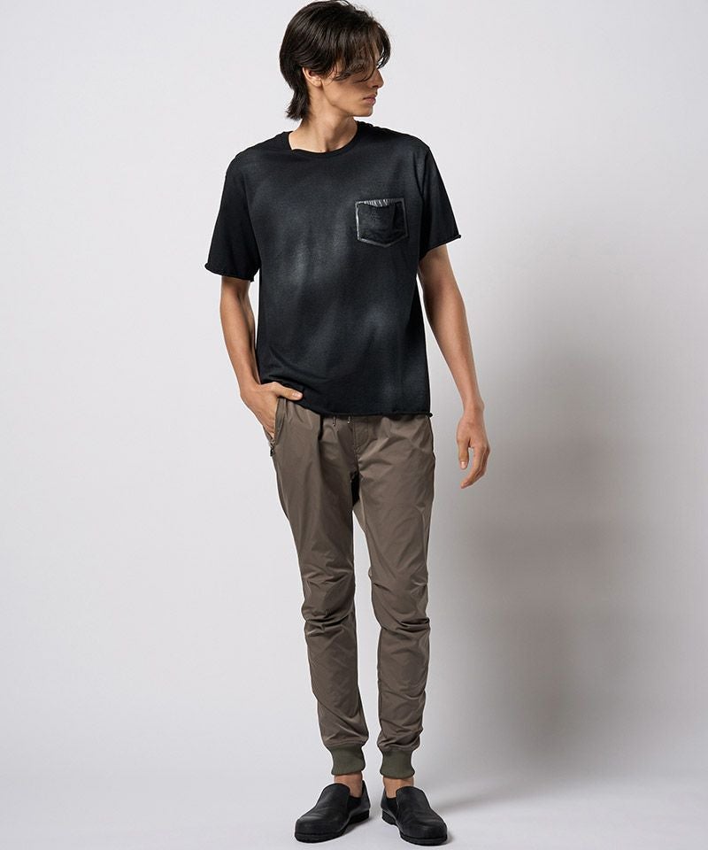 wjk】spray dye leather pocket-T レザーポケットTシャツ(7126 lj93h