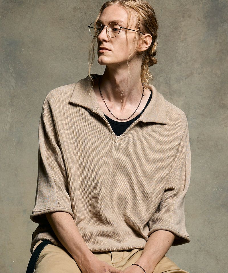 30%OFF【wjk】comfy skipper polo H-S スキッパーポロシャツ(6888