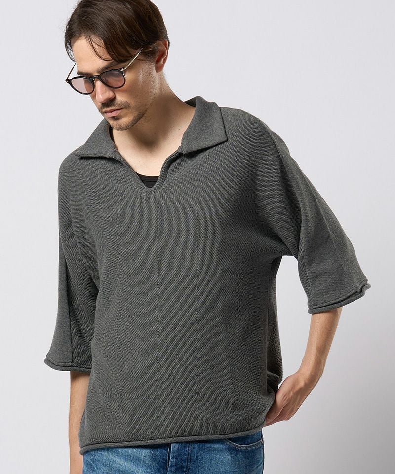 wjk】comfy skipper polo H-S スキッパーポロシャツ(6888 kn30h