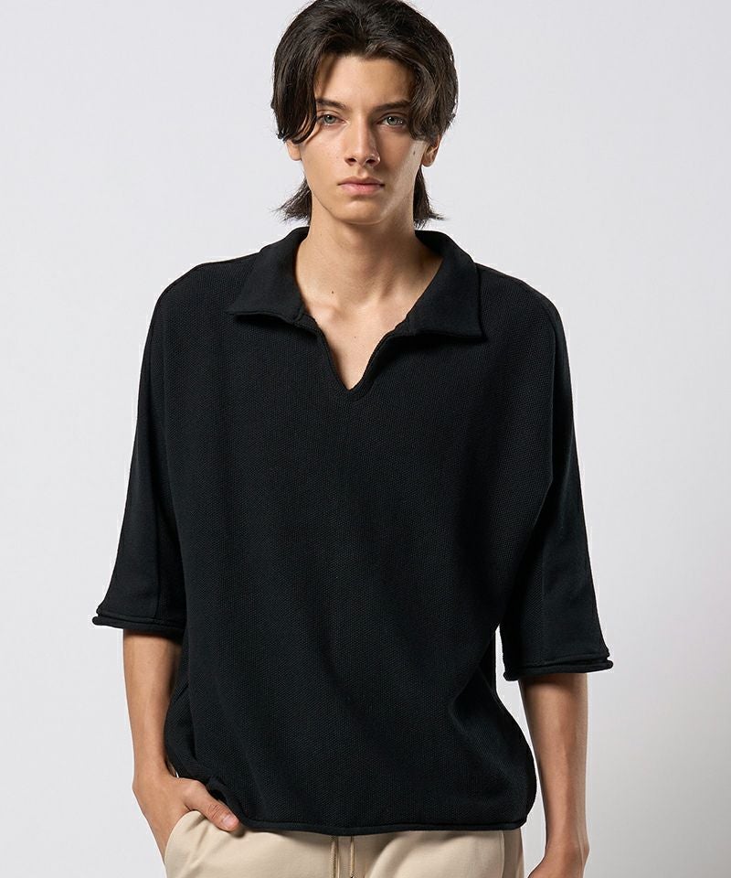 wjk】comfy skipper polo H-S スキッパーポロシャツ(6888 kn30h
