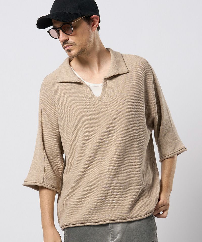 30%OFF【wjk】comfy skipper polo H-S スキッパーポロシャツ(6888