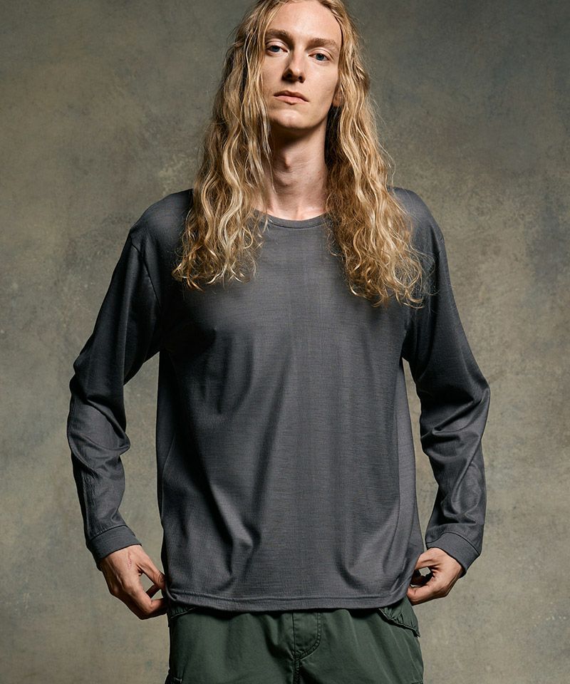 wjk】ex.comfy wool L-S サマーウールカットソー(7127 wn08h) | CAMBIO