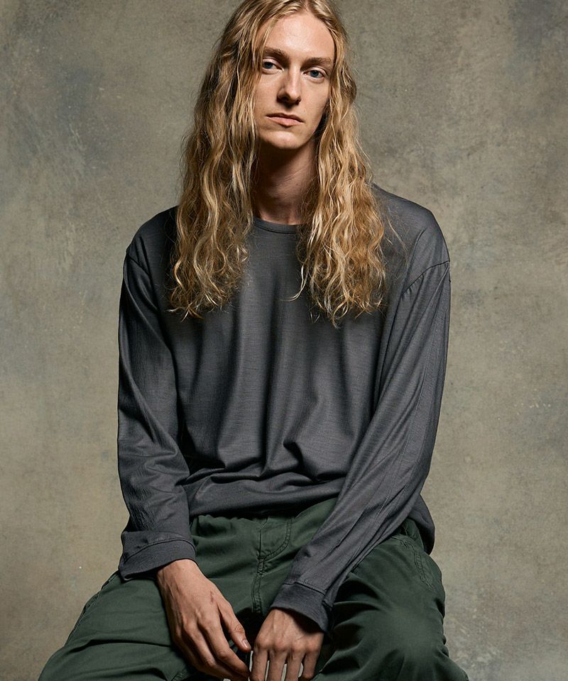 wjk】ex.comfy wool L-S サマーウールカットソー(7127 wn08h) | CAMBIO