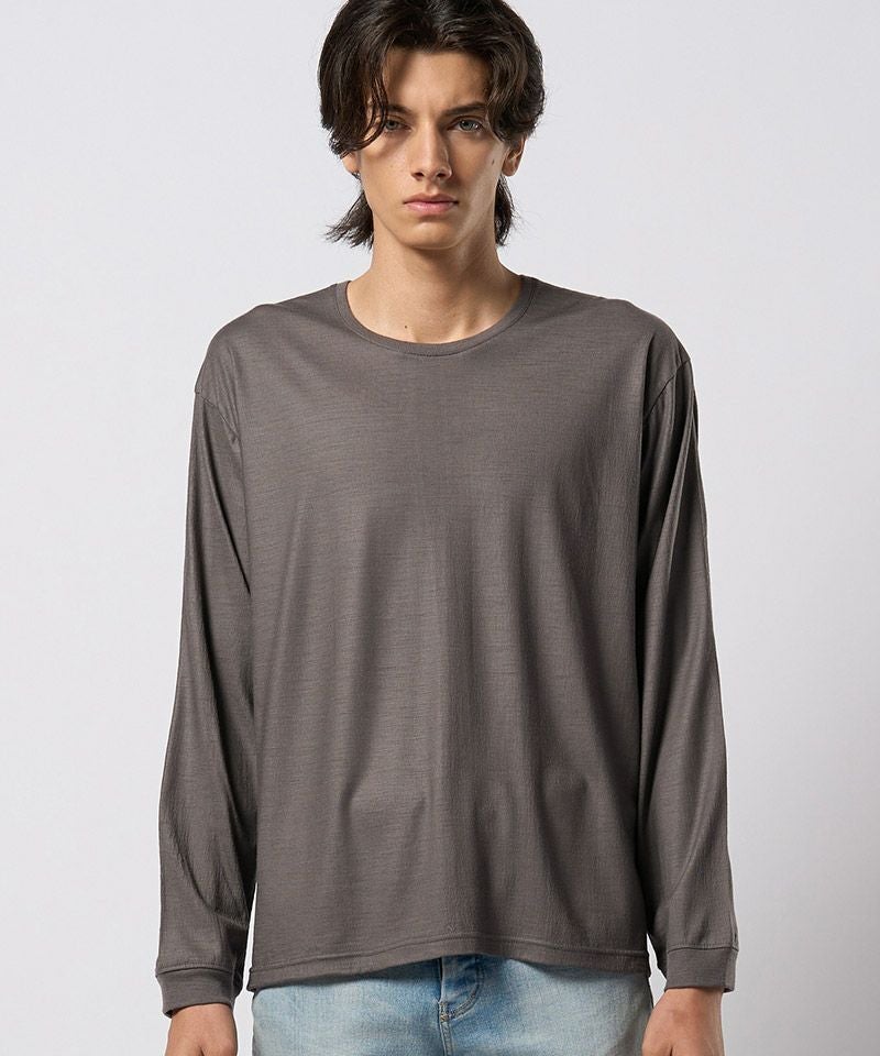 wjk】ex.comfy wool L-S サマーウールカットソー(7127 wn08h) | CAMBIO