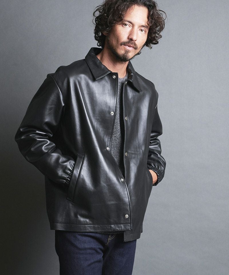 Magine(マージン)】LAMB LEATHER COACH JKT ラムレザーコーチ 