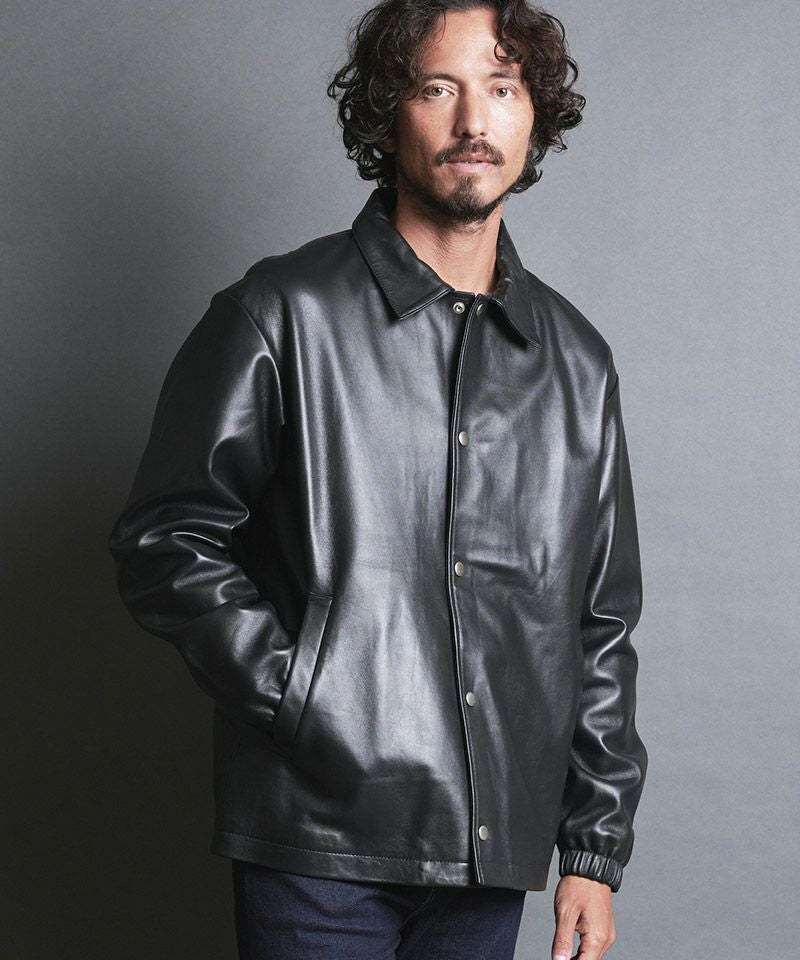 Magine(マージン)】LAMB LEATHER COACH JKT ラムレザーコーチ 