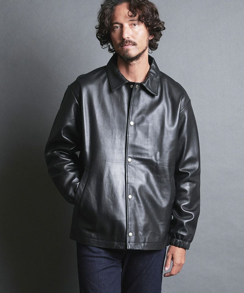 Magine(マージン)】LAMB LEATHER COACH JKT ラムレザーコーチ